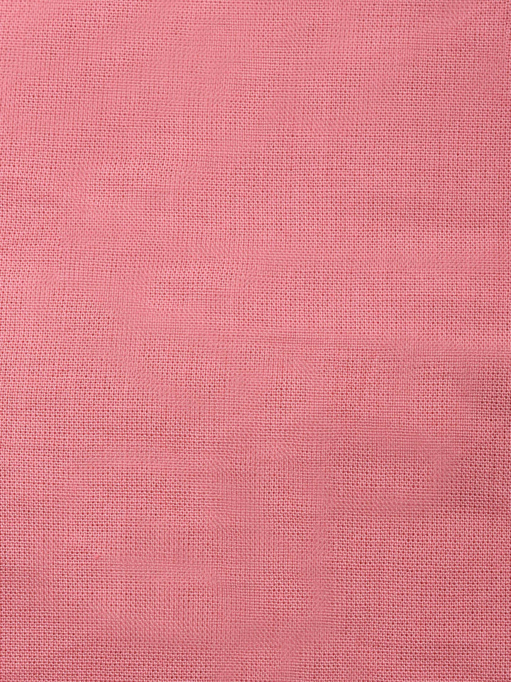 Pink Embroidered Chanderi Unstitched Suit &amp; Pant With Chanderi Dupatta