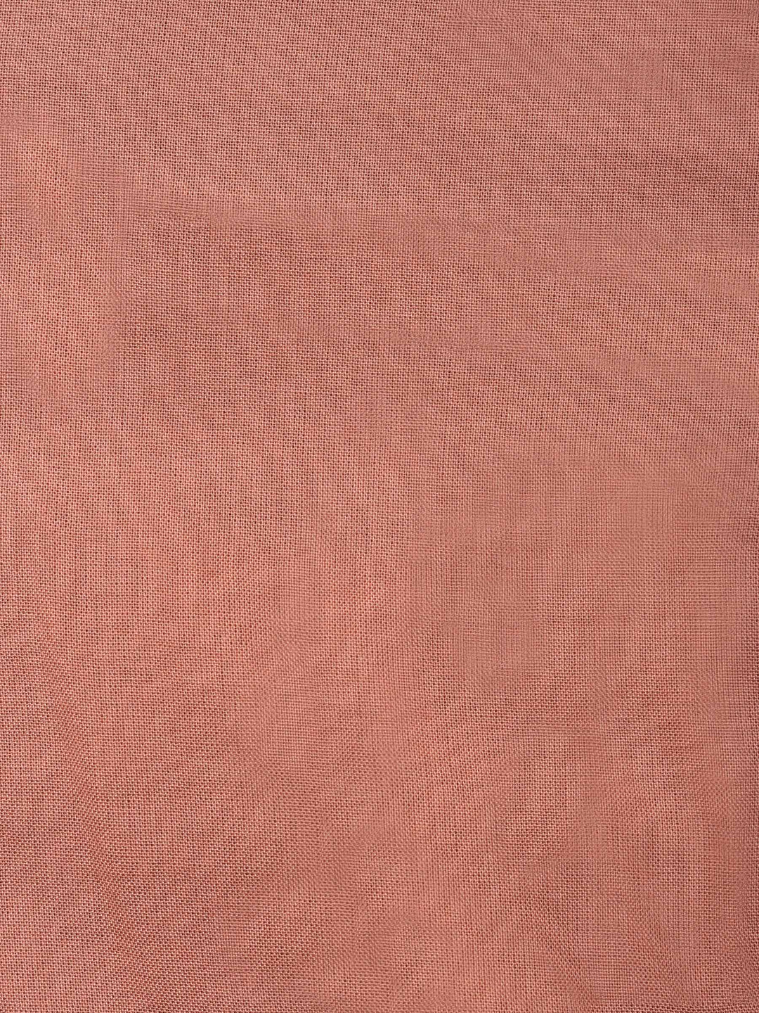 Peach Embroidered Chanderi Unstitched Suit &amp; Pant With Chanderi Dupatta