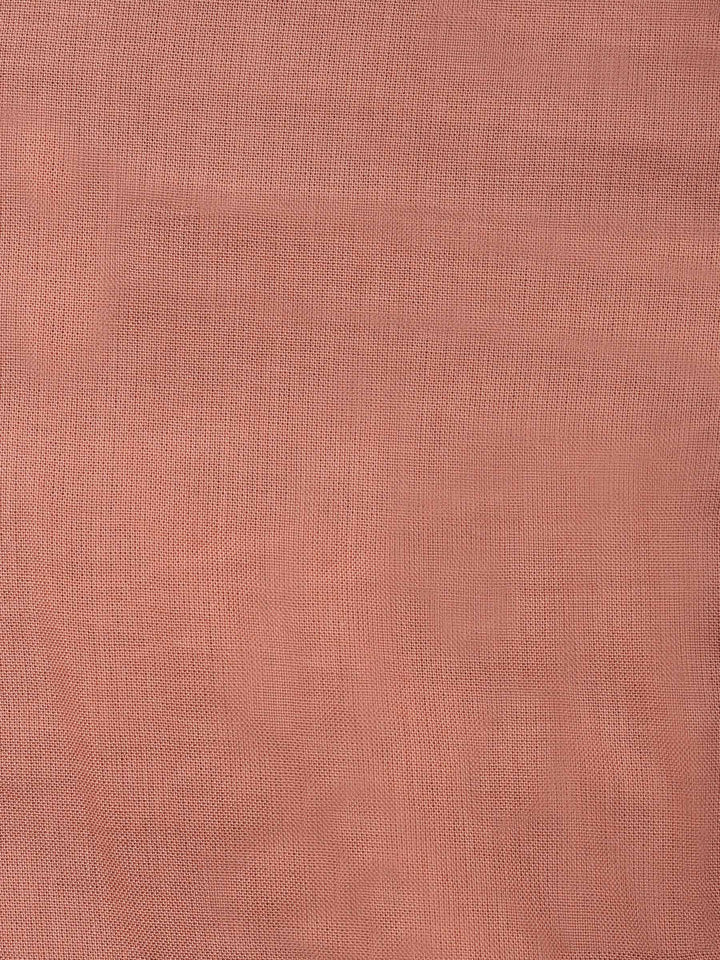Peach Embroidered Chanderi Unstitched Suit &amp; Pant With Chanderi Dupatta