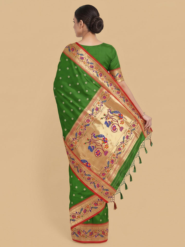 Rama-Green Woven Design Art Silk Saree