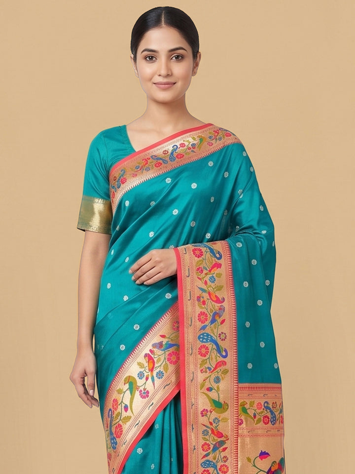 Blue Woven Design Art Silk Saree