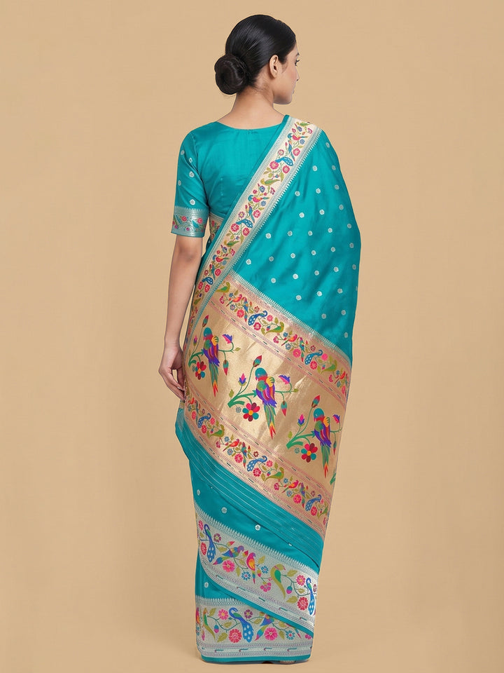 Blue Woven Design Art Silk Saree