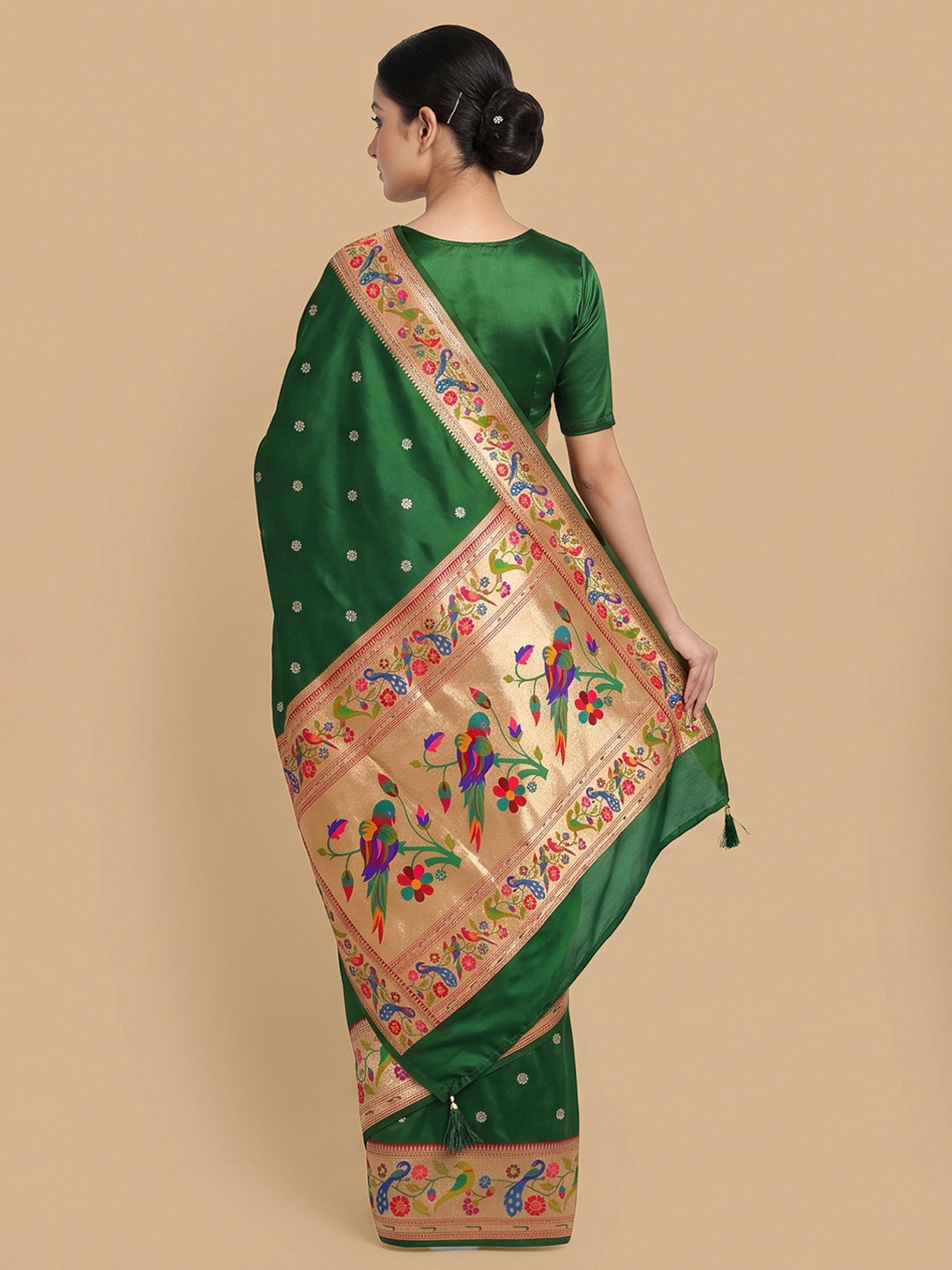 Rama-Green Woven Design Art Silk Saree