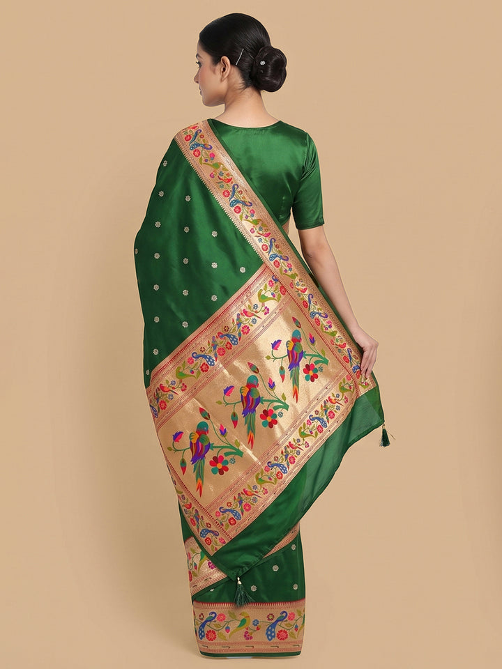 Rama-Green Woven Design Art Silk Saree