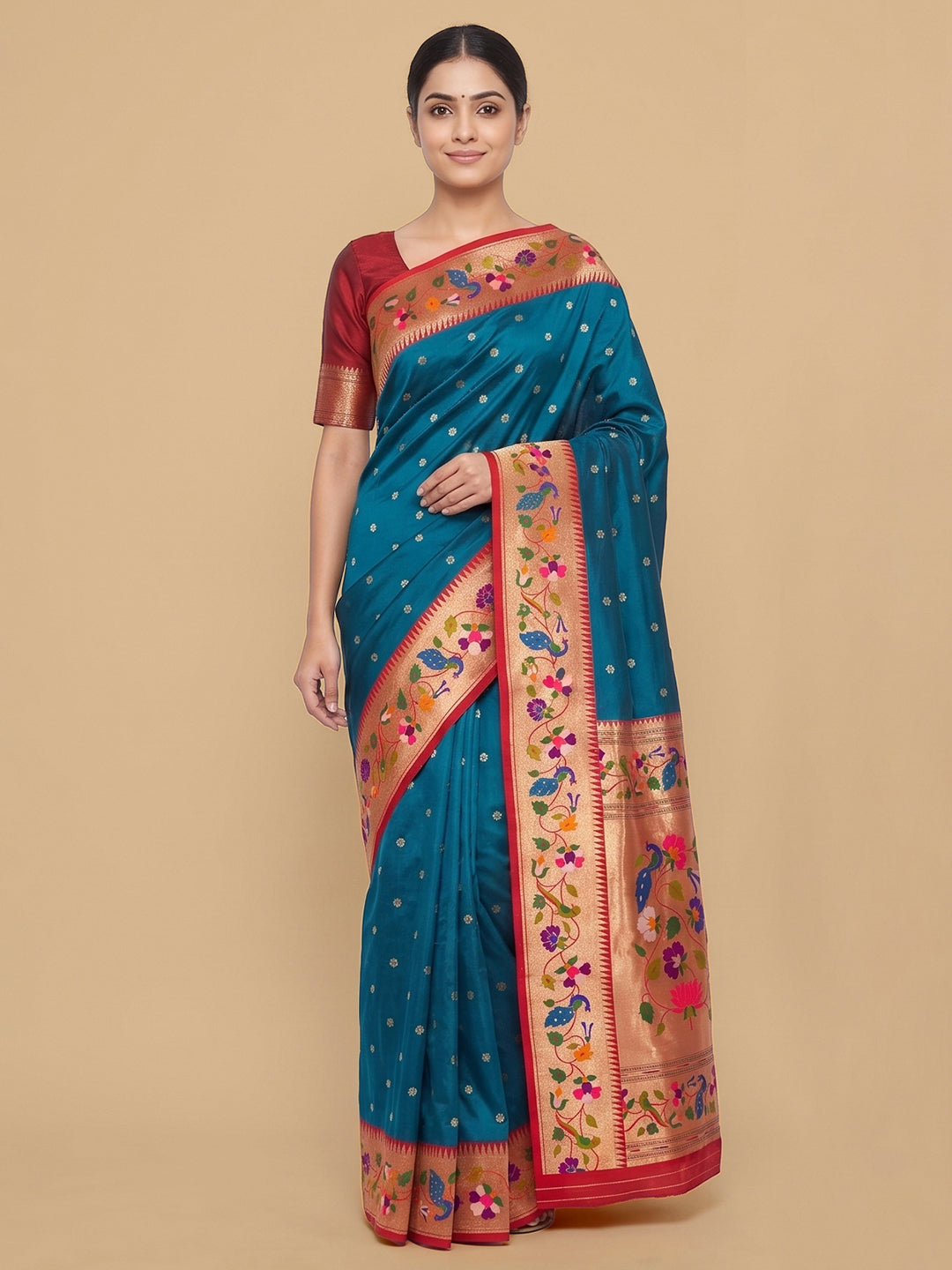 Blue Woven Design Art Silk Saree
