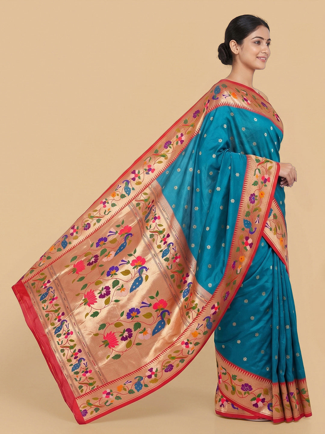 Blue Woven Design Art Silk Saree