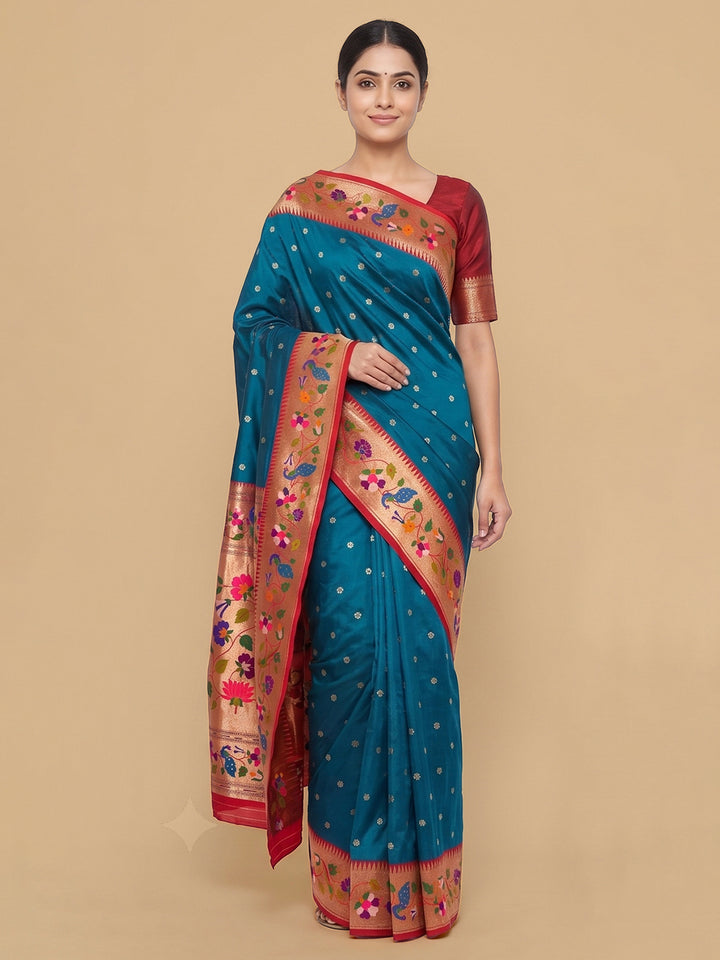 Blue Woven Design Art Silk Saree