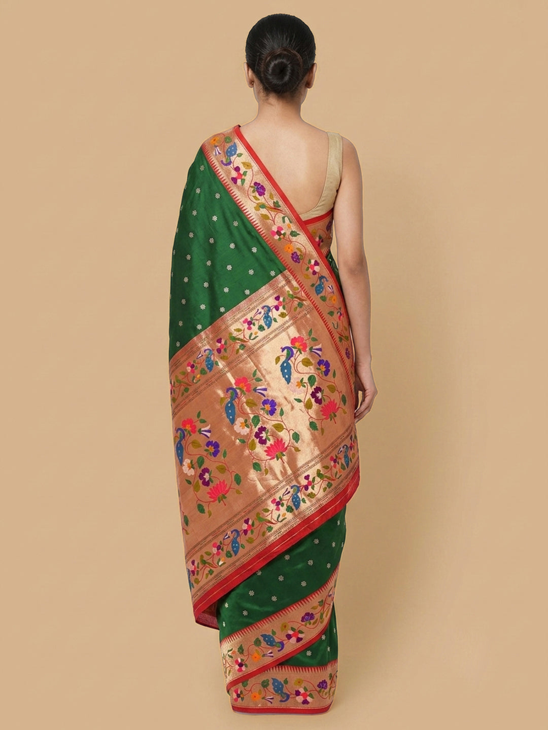 Green Woven Design Art Silk Saree