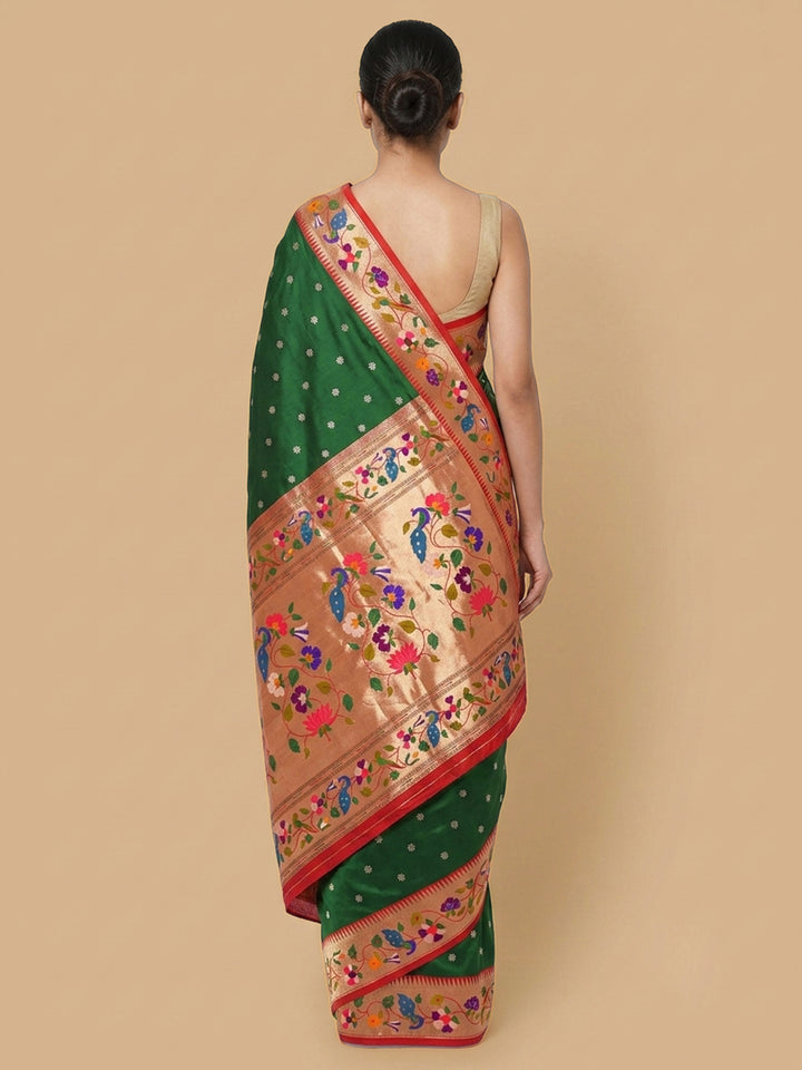 Green Woven Design Art Silk Saree
