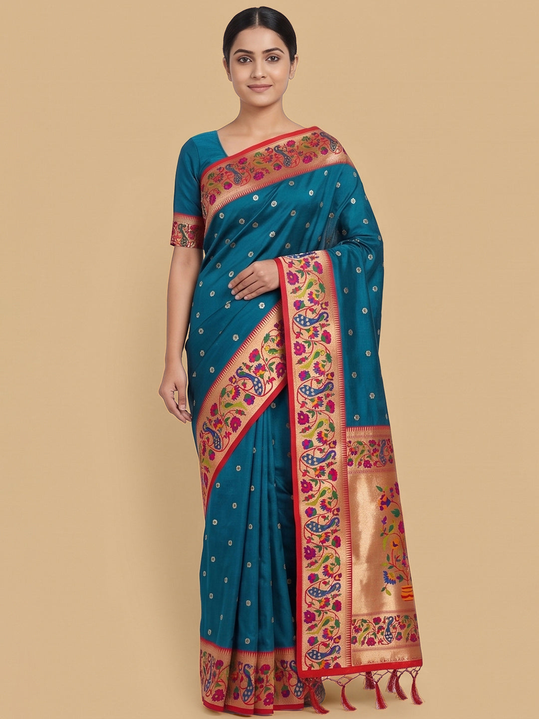 Blue Woven Design Art Silk Saree