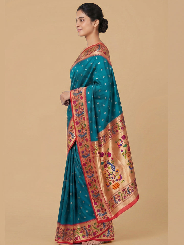 Blue Woven Design Art Silk Saree