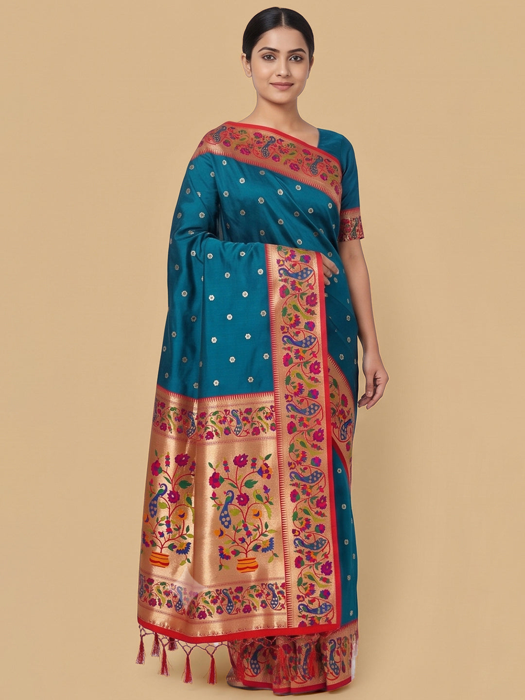 Blue Woven Design Art Silk Saree