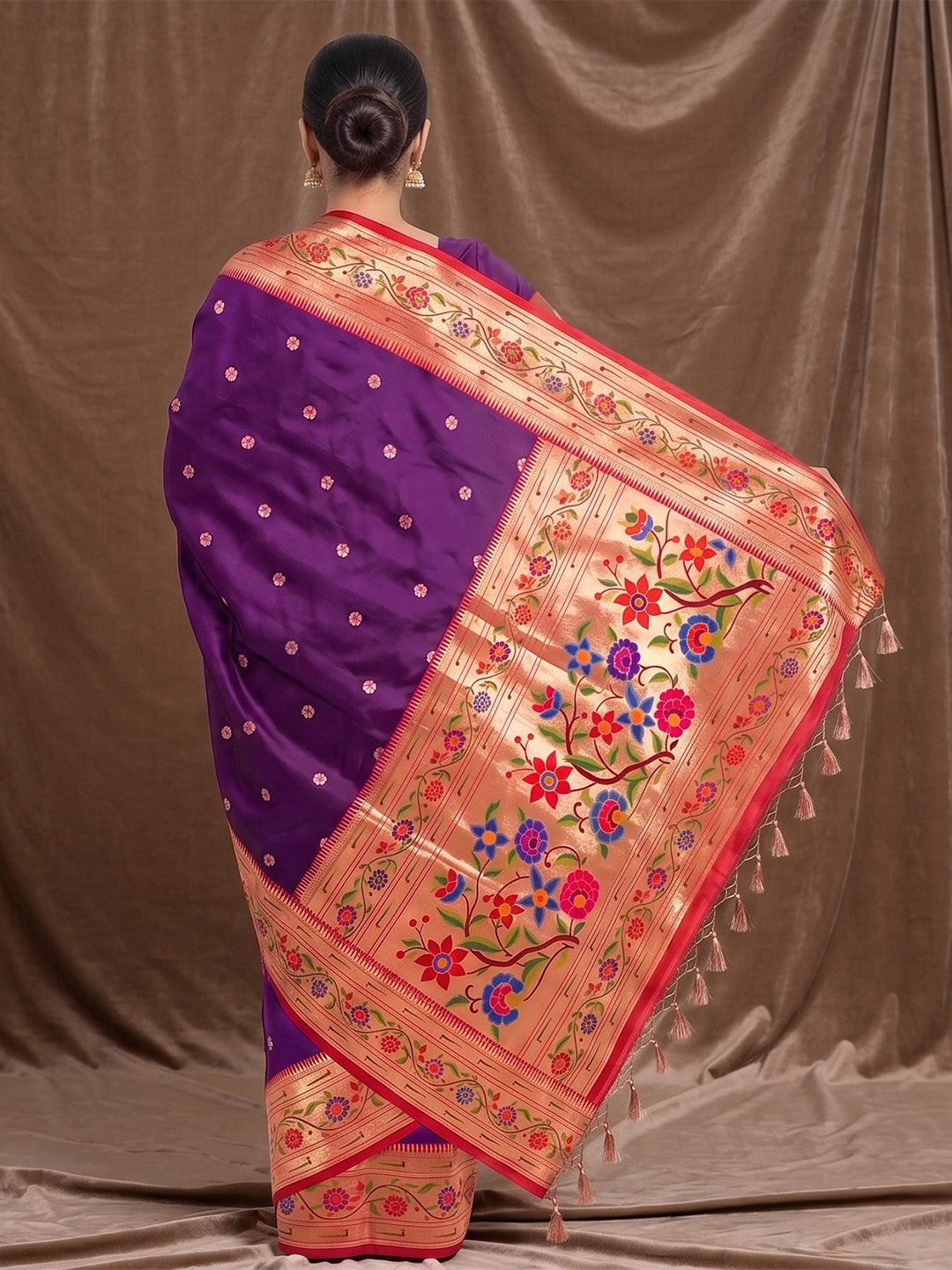 Purple Woven Design Art Silk Saree