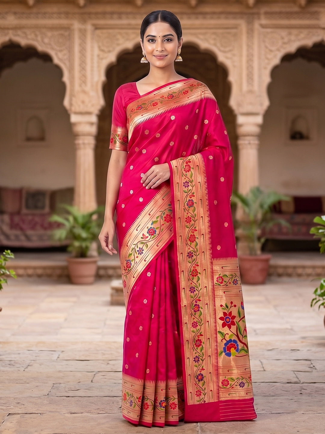 Rani Woven Design Art Silk Saree