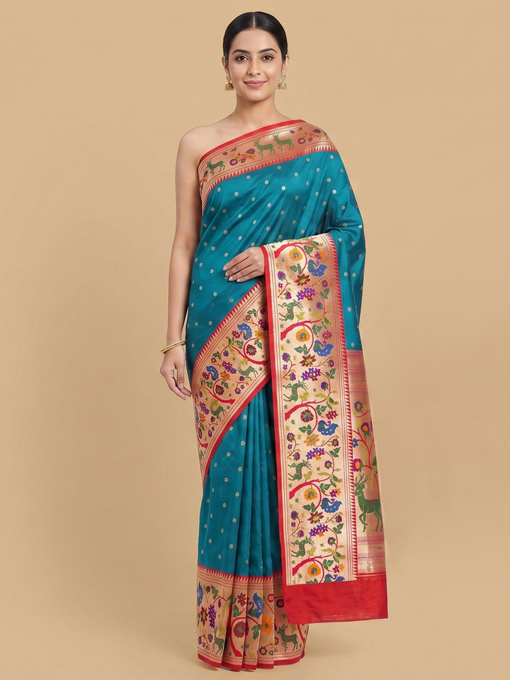 Blue Woven Design Art Silk Saree