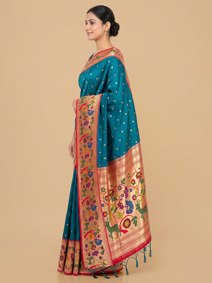 Blue Woven Design Art Silk Saree