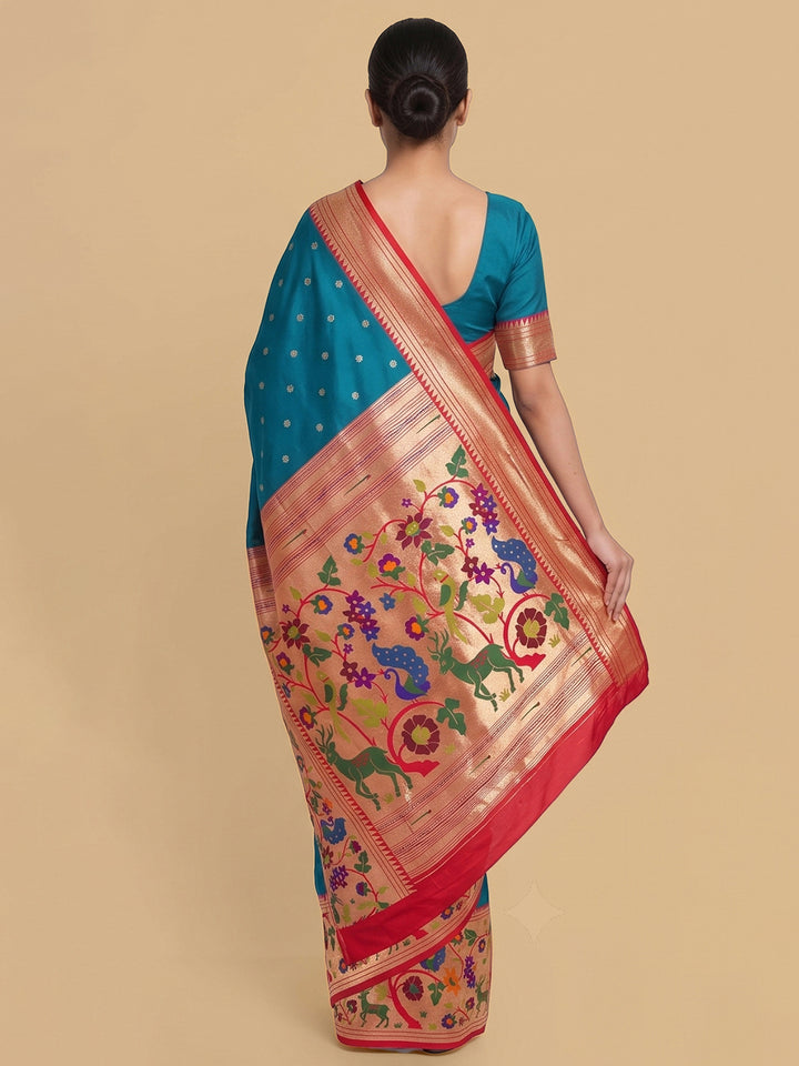 Blue Woven Design Art Silk Saree