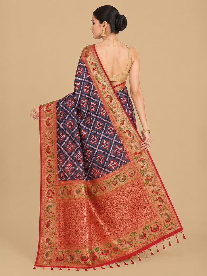 Purple Woven Design Art Silk Saree