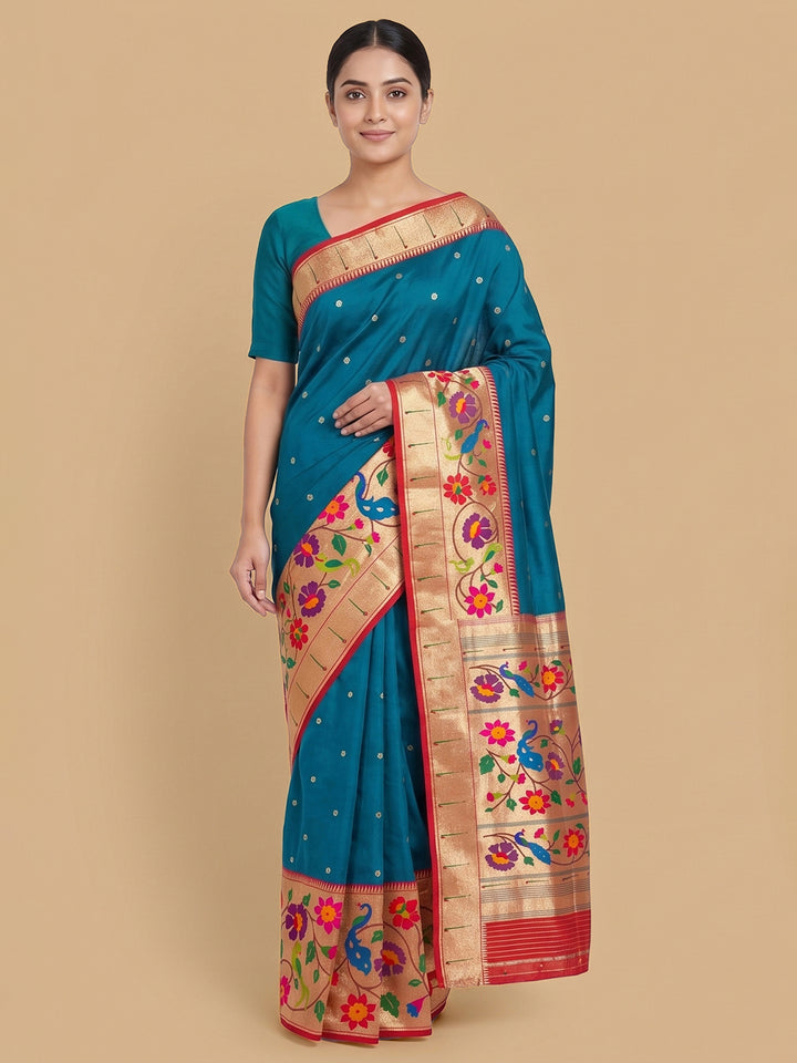 Blue Woven Design Art Silk Saree