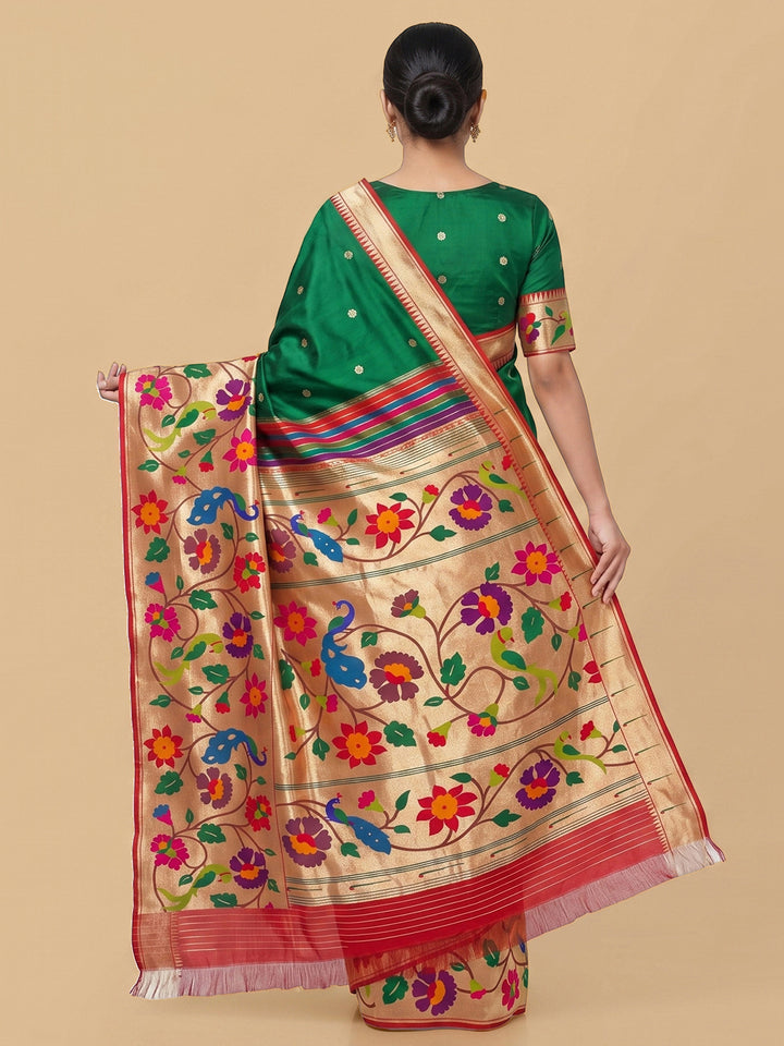 Rama-Green Woven Design Art Silk Saree