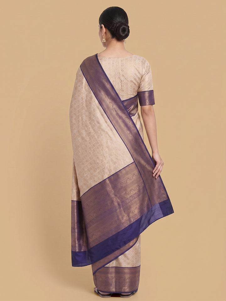 Off-White Woven Design Art Silk Saree