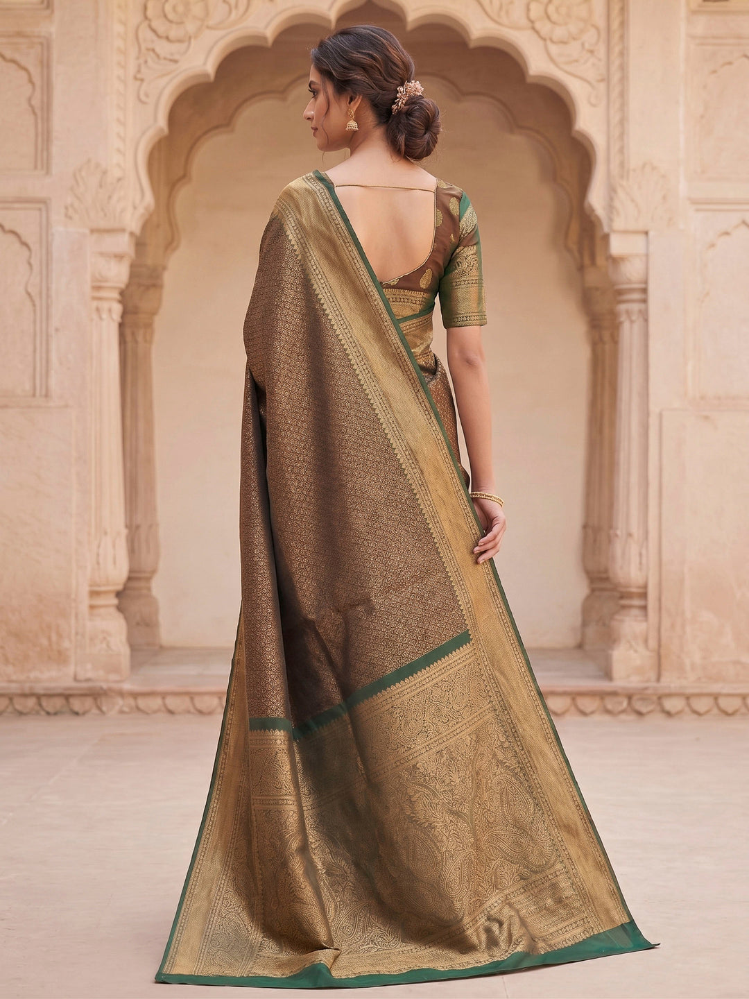 Green Woven Design Art Silk Kanjivaram Saree
