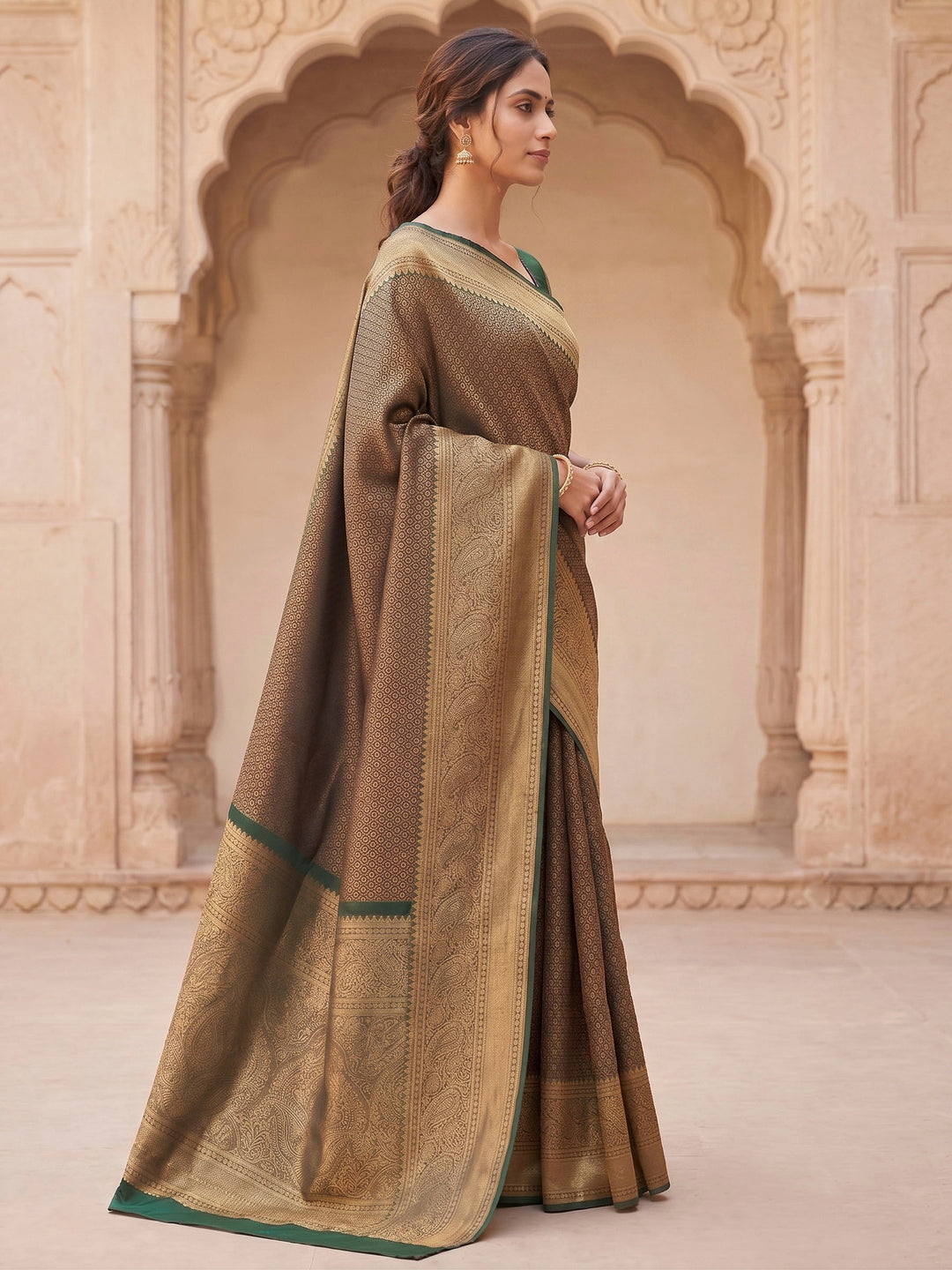 Green Woven Design Art Silk Kanjivaram Saree
