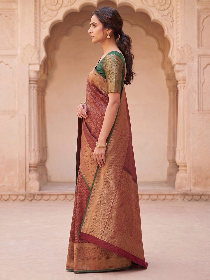 Red Woven Design Art Silk Kanjivaram Saree