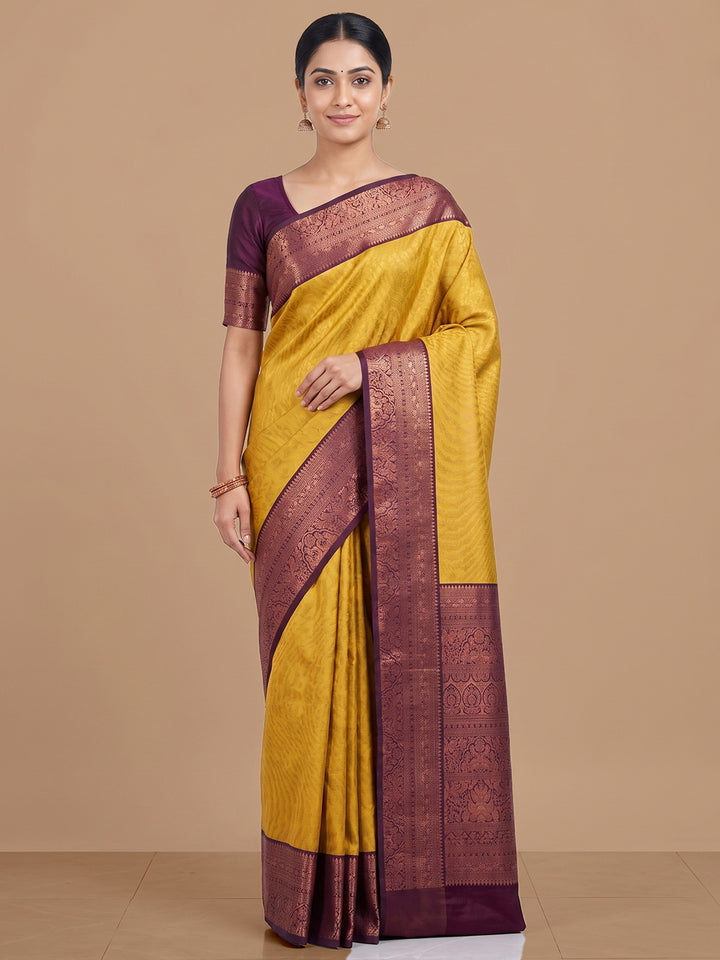 Mustard Woven Design Art Silk Saree