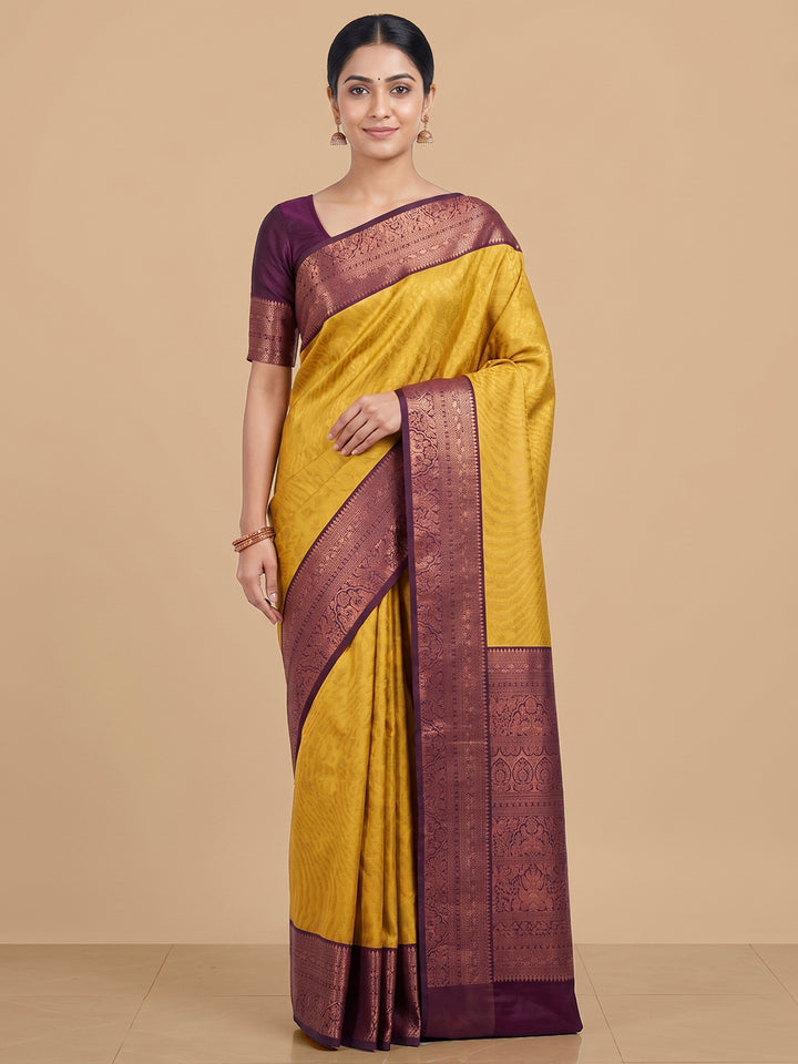 Mustard Woven Design Art Silk Saree