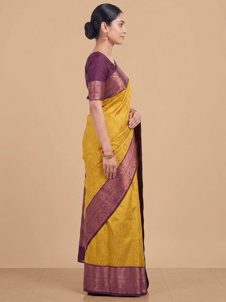 Mustard Woven Design Art Silk Saree