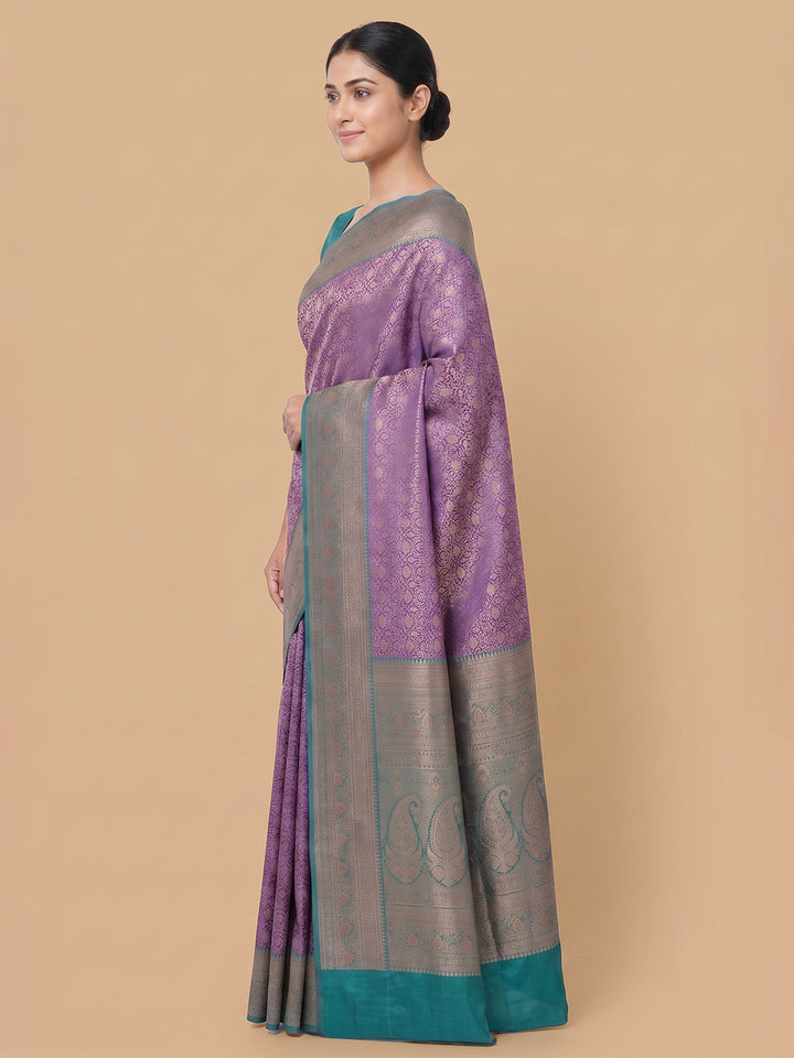 Lavender Woven Design Art Silk Saree