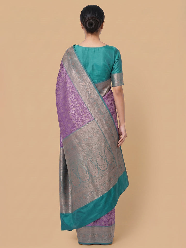 Lavender Woven Design Art Silk Saree