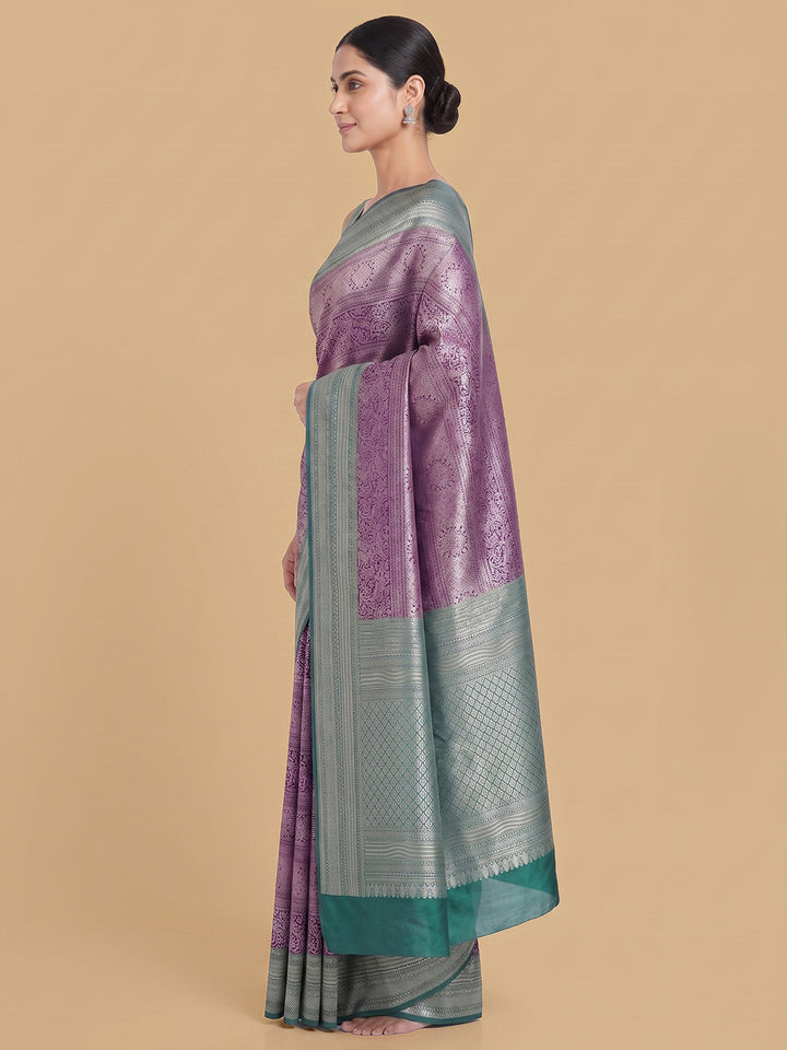 Lavender Woven Design Art Silk Saree