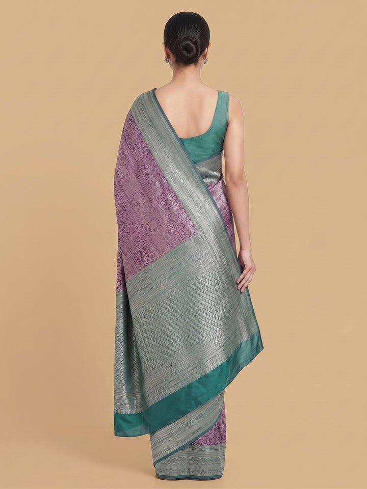 Lavender Woven Design Art Silk Saree