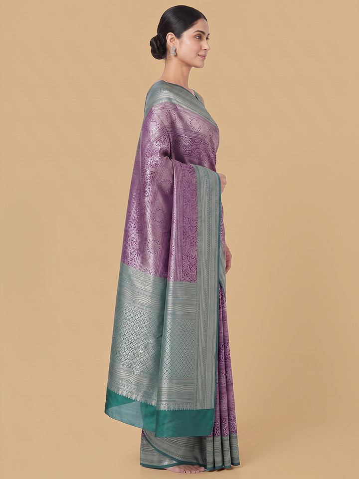 Lavender Woven Design Art Silk Saree
