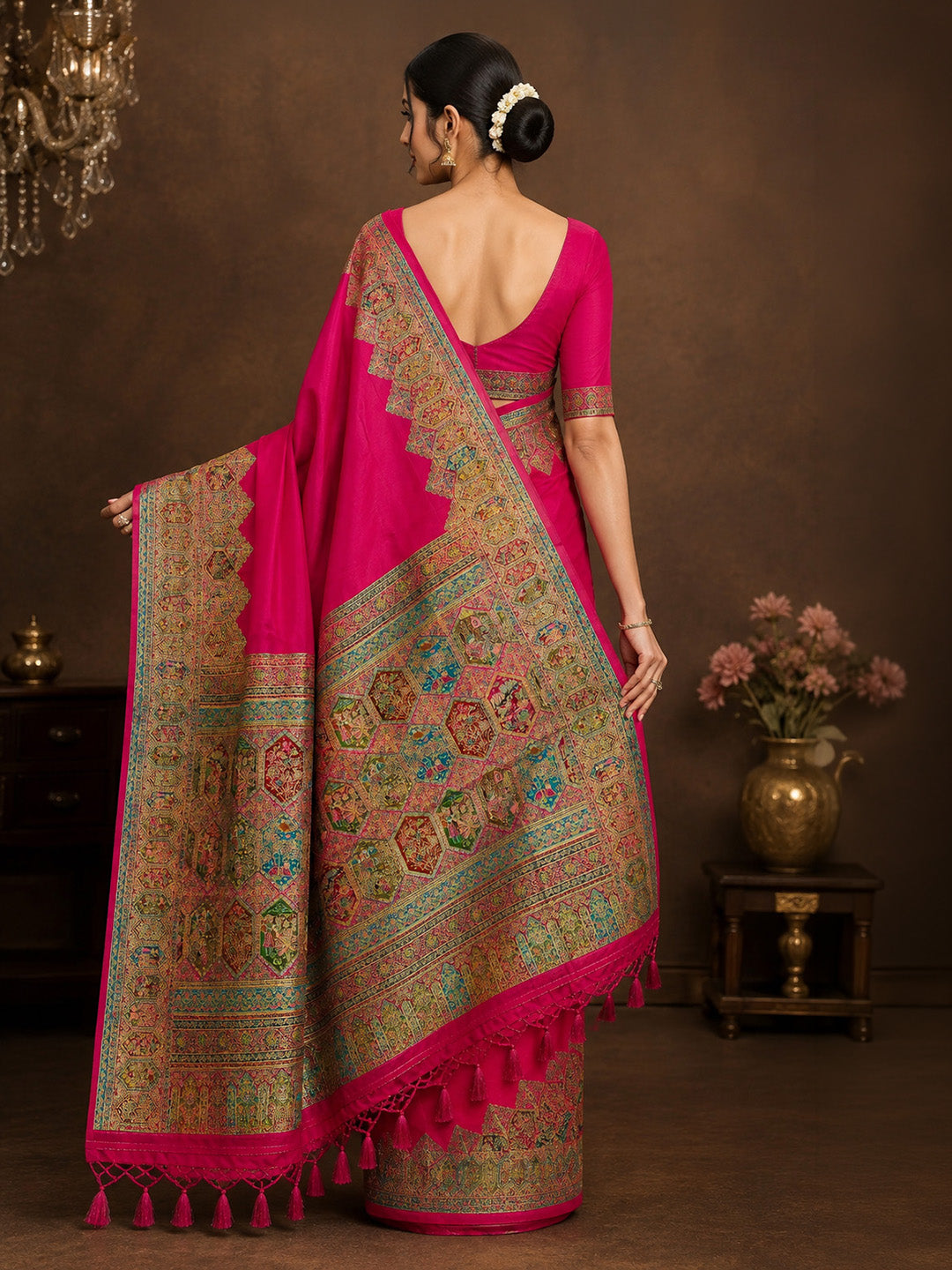 Rani Printed Art Silk Saree