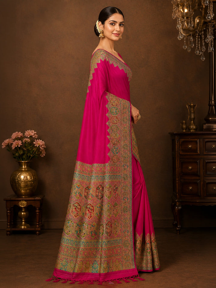 Rani Printed Art Silk Saree