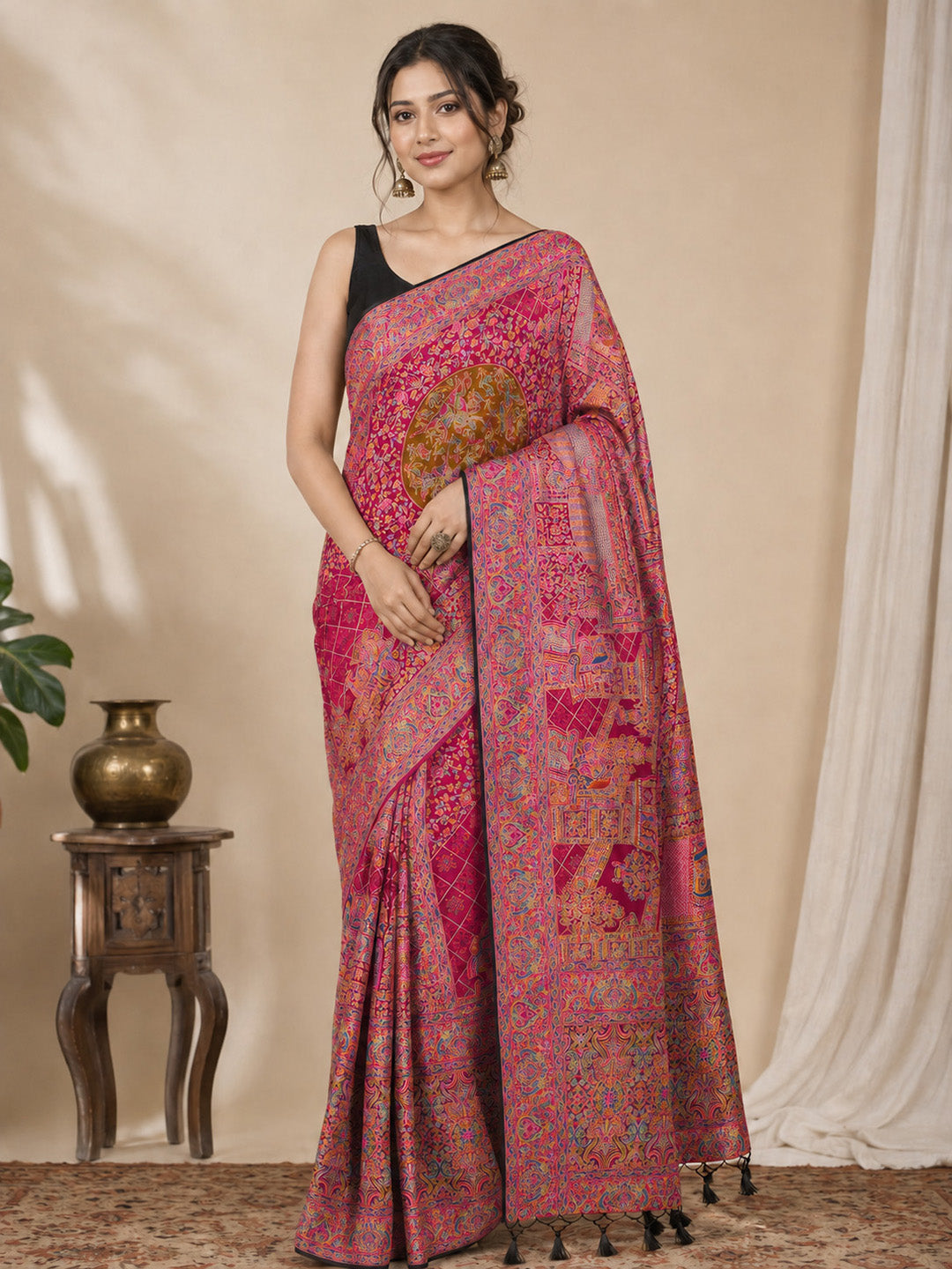 Rani Printed Art Silk Saree
