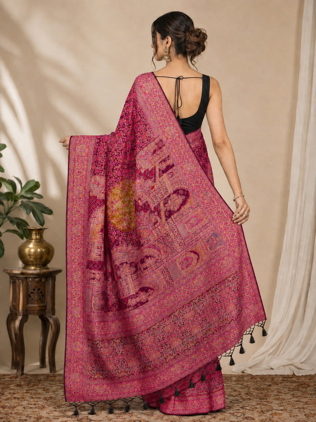 Rani Printed Art Silk Saree