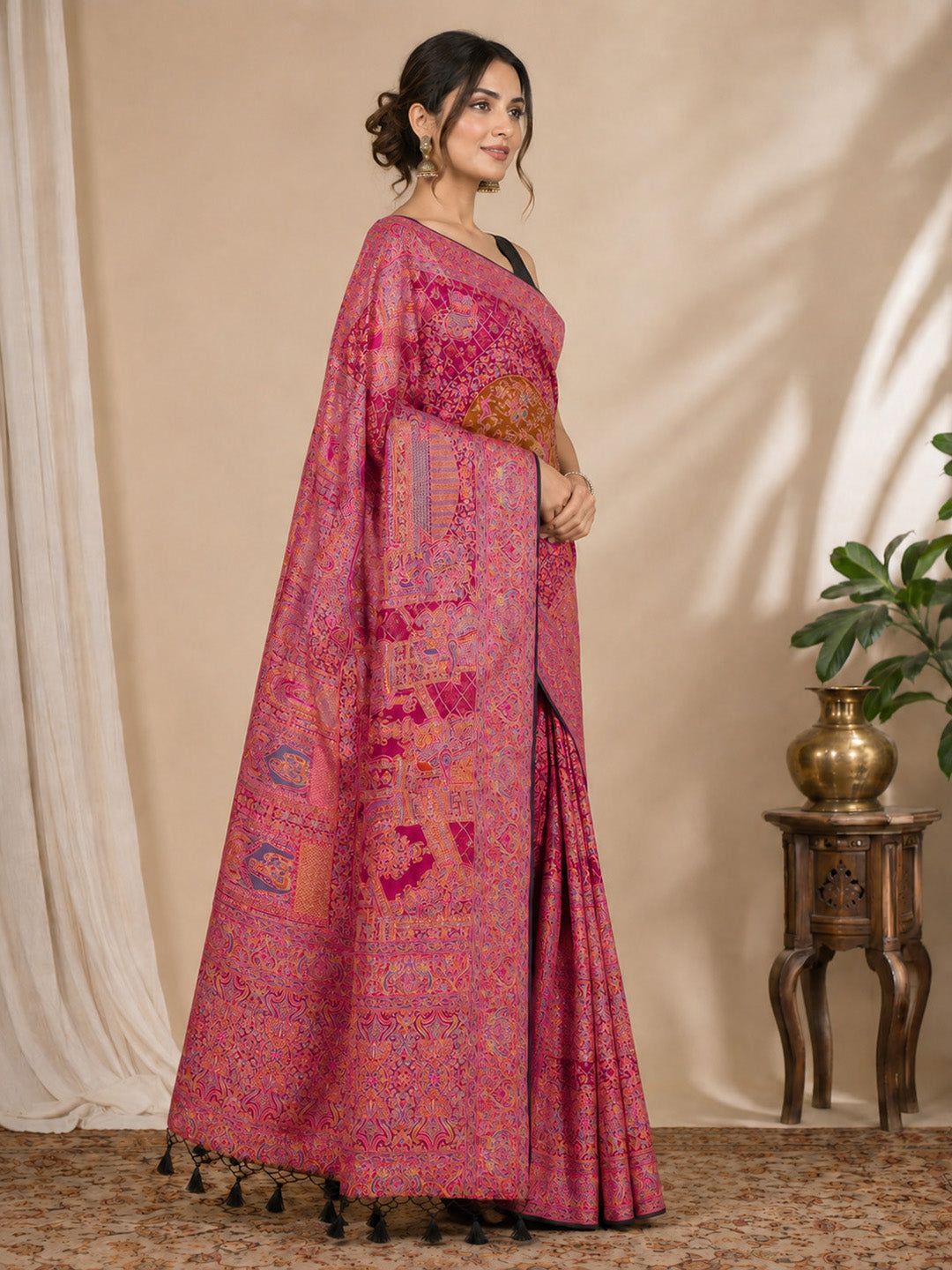 Rani Printed Art Silk Saree