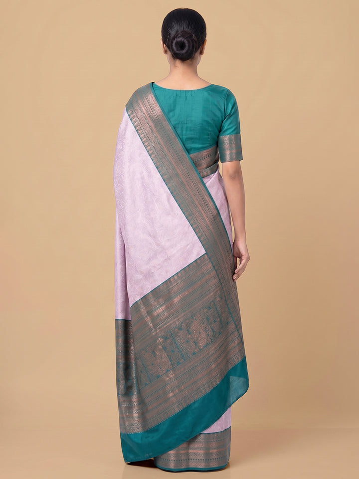 Pink-Lt Woven Design Art Silk Saree