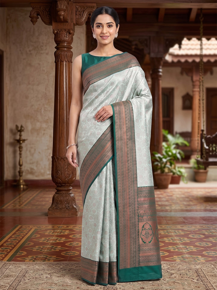 Sea Green Woven Design Art Silk Saree