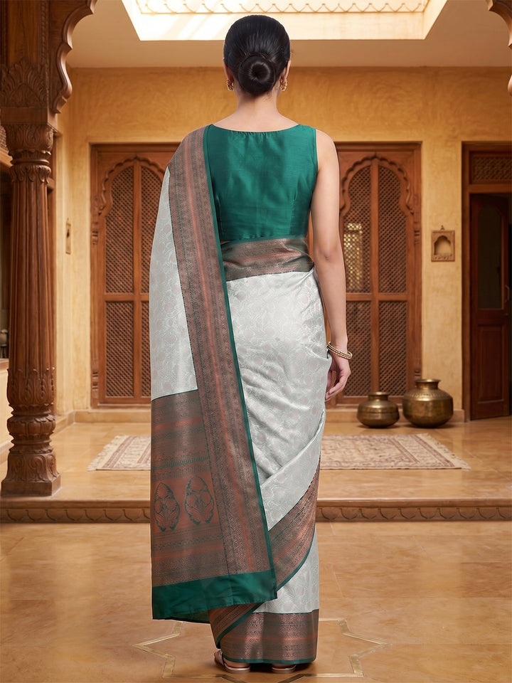 Sea Green Woven Design Art Silk Saree