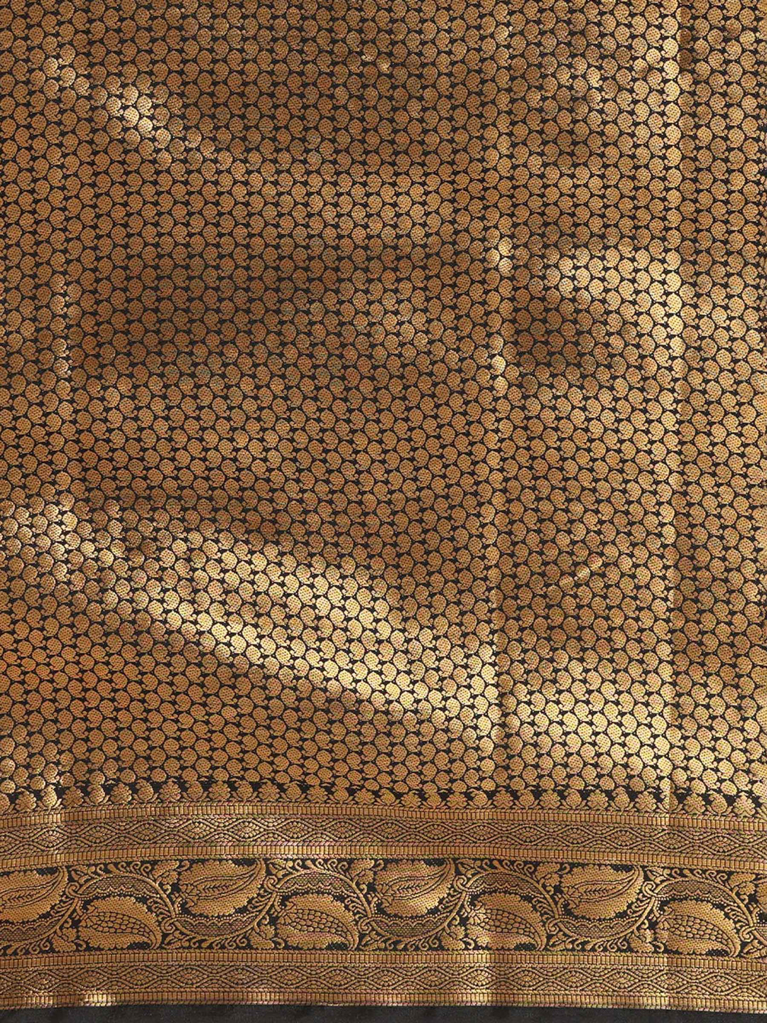 Off White Black Woven Design Balaton Saree
