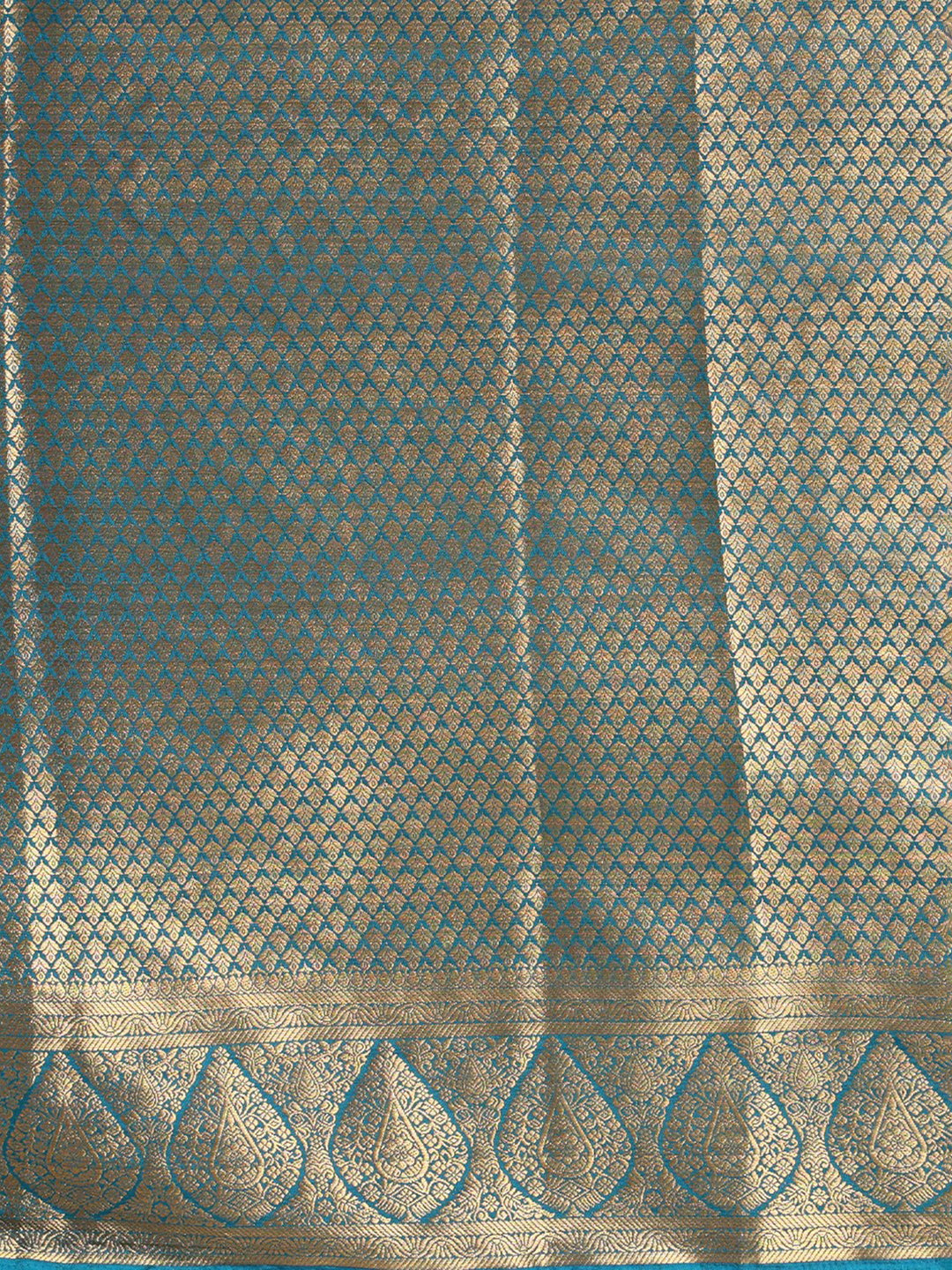 Off White Dark Blue Woven Design Balaton Saree
