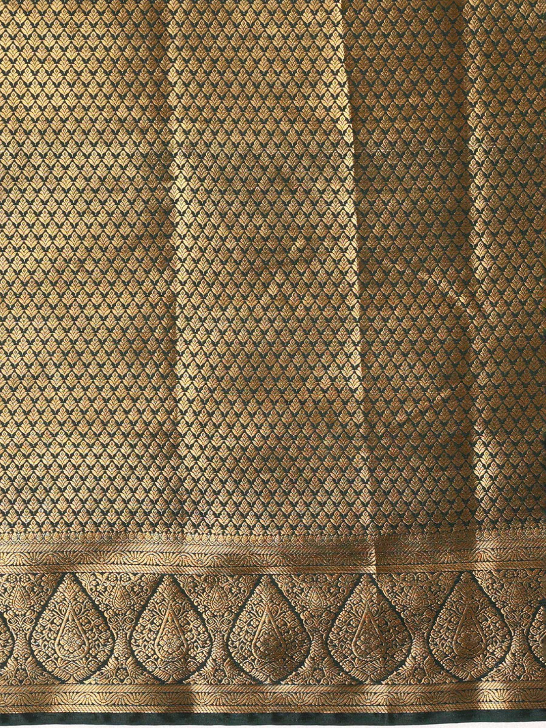Off White Green Woven Design Balaton Saree
