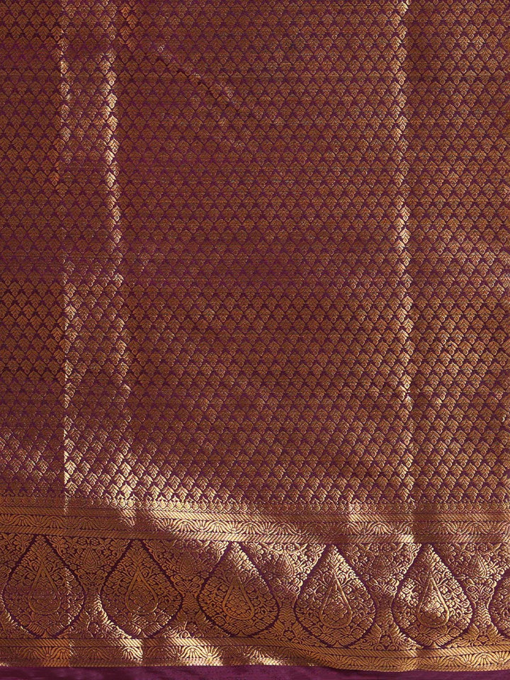 Off White Maroon Woven Design Balaton Saree