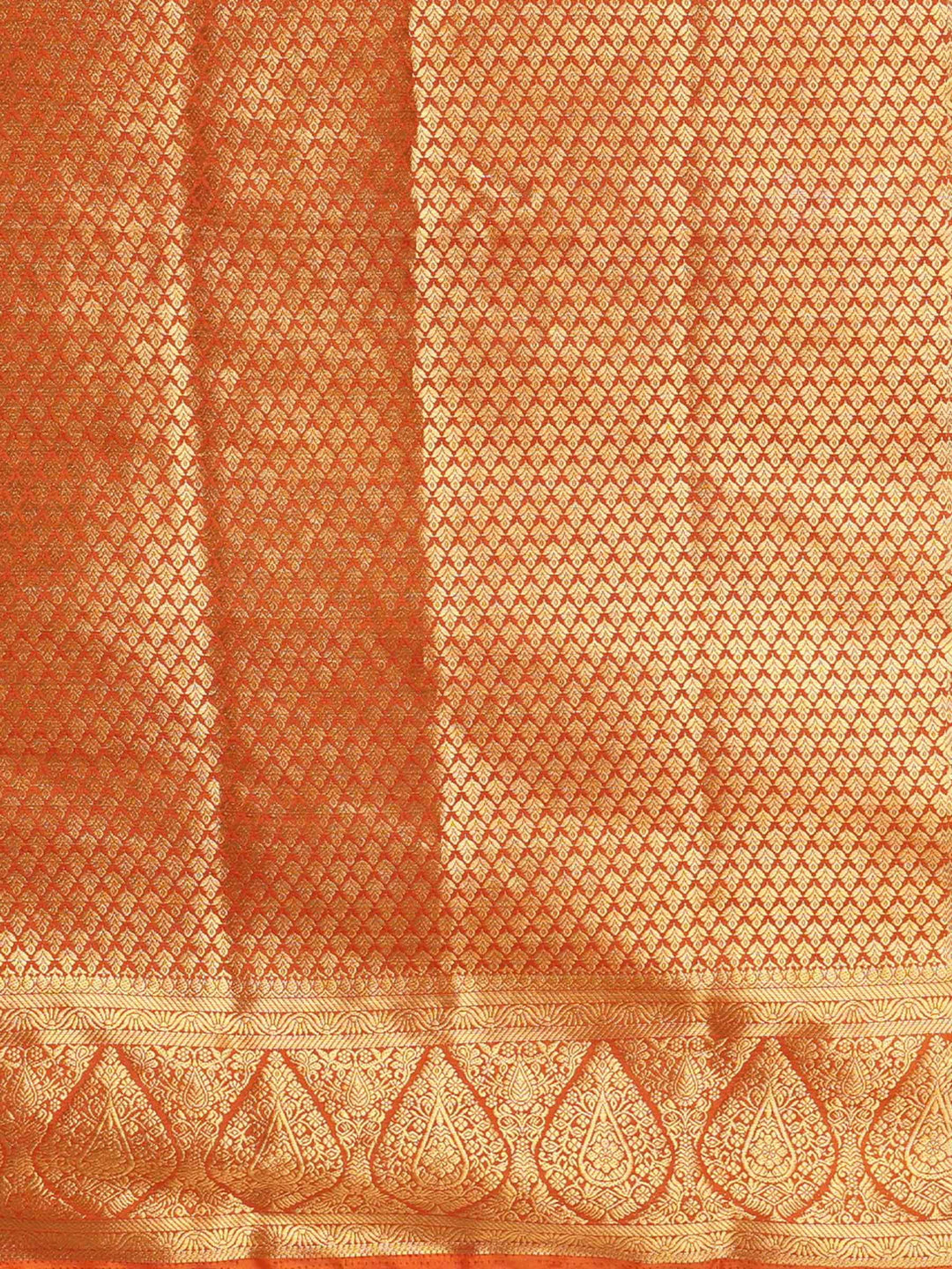 Off White Orange Woven Design Balaton Saree