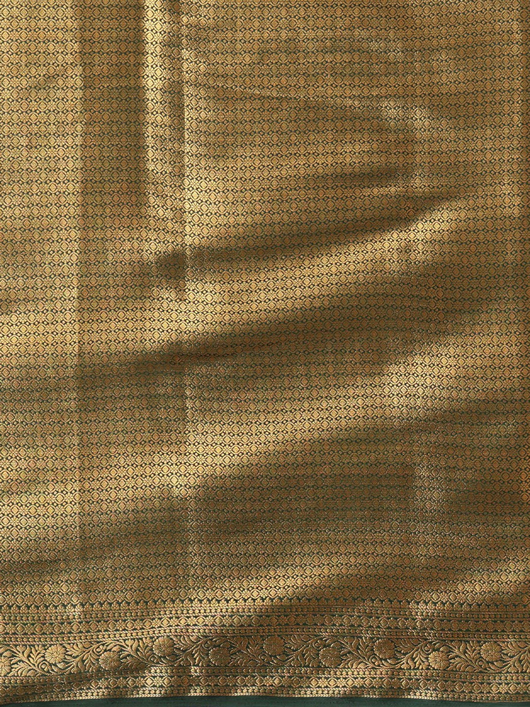 Off White Dark Green Woven Design Balaton Saree